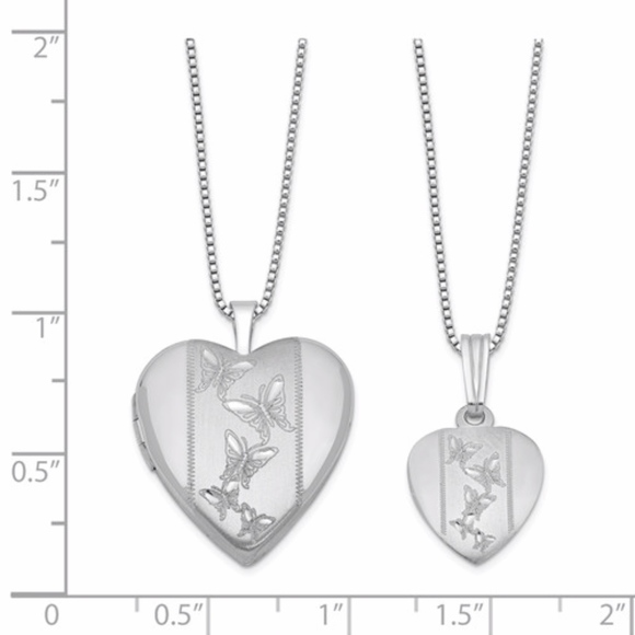 n Butterfly Heart Locket And Necklace - Picture 4 of 4